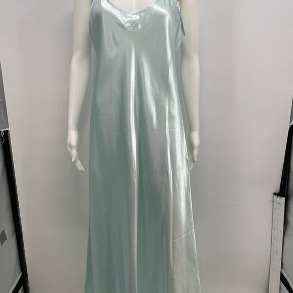 Oscar de la Renta Other - NWT Oscar De La Renta Pink Label Long Blue Satin Long Nightgown